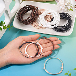 60шт 4 цвета регулируемый корейский вощеный полиэстеровый шнур для изготовления браслета&nbsp;AJEW-CW0001-05