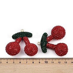 Подвески из сплава глины со стразами&nbsp;LS-RB-P038-05B-G