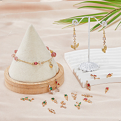 18 шт. 9 стиля латунных подвесок-соединителей с кубическим цирконием&nbsp;KK-FH0006-34