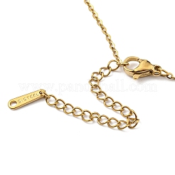 Ожерелье с подвеской в виде пера из нержавеющей стали 201 с цепочками из тросов NJEW-Q317-22G