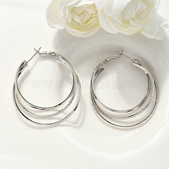 Тройные серьги-кольца из латуни для женщин&nbsp;EJEW-U050-02P