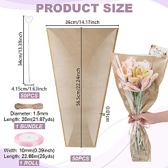 Подарочные пакеты из пластиковой бумаги opp для одного цветка&nbsp;DIY-GA0009-02