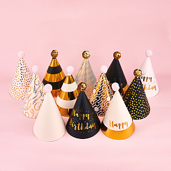 22 ensemble de 11 chapeaux de fête en papier de style&nbsp;AJEW-NB0002-55
