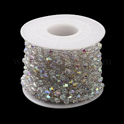 Стеклянные биконусные цепочки из бисера CHS-B004-04P