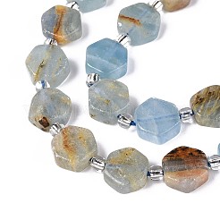 Нити из натурального голубого кальцита G-P534-A24-02