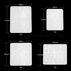 4шт геометрия / слеза / сердце кулон и соединения силиконовые Молды DIY-LS0003-22