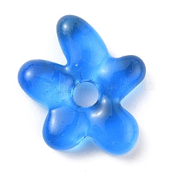 Abalorios de vidrio, estrella de mar, azul dodger, 18.5x17x4.5mm, agujero: 3.8 mm