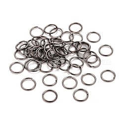 Brass Jump Rings, Open Jump Rings, with Smooth Joining Ends, Cadmium Free & Lead Free, Gunmetal, 10x1mm, 18 Gauge, Inner Diameter: 8mm, Hole: 8mm, about 2631pcs/500g