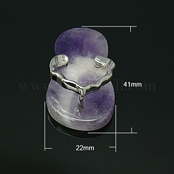 Amethyst Pendants, with Brass Findings,  Slippers, Platinum Metal Color,  41x22x11mm, Hole: 13x5mm