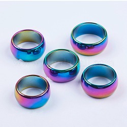 Немагнитные синтетические гематитовые кольца, с покрытием разноцветным, Размер 10, 20 мм, 6 мм