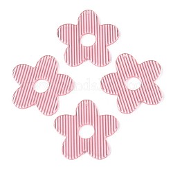 Colgantes de acetato de celulosa (resina) a rayas, flor, color de rosa caliente, 33x34.5x2.5mm, agujero: 1.4 mm