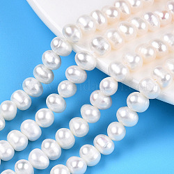 Fili di perle di perle d'acqua dolce coltivate naturali, patata, bianco crema, 5.5~6.5mm, Foro: 0.6 mm, circa 29~31pcs/filo, 7.09~7.48 pollice (18~19 cm)