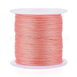 ポリエステル編組メタリック糸  DIYの編みこみのブレスレット作りと刺繡のために  ダークサーモン  0.4mm  6プライ  約54.68ヤード（50m）/ロール
