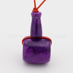 3 Hole Guru Ocean White Jade Beads, T-Drilled Beads, Buddha, Purple, 30x18x18mm