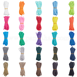 Cordons de parachute superfindings 7 toron, cordons en polypropylène, couleur mixte, 4 mm de diamètre, environ 3 m / paquet, 25 couleurs, 1bundle / couleur, 25 bundle / ensemble