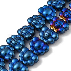 Fili di perline di ematite sintetica non magnetica elettrolitica, farfalla, blu placcato, 9.2~9.3x12.2~12.4x6~6.1mm, Foro: 0.9 mm, circa 43pcs/filo, 15.35'' (39 cm)