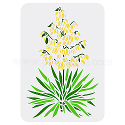 FINGERINSPIRE Yucca Painting Stencil 11.7x8.3 inch Flowers Stencil Plastic Yucca Leaves Pattern Template Reusable DIY Art and Craft Stencils Natural Plants Stencils for Painting on Wood Wall Furniture