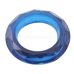 Transparente Acryl Perlen, facettiert, Donut, dunkelblau, ca. 19.5 mm Durchmesser, 4.5 mm dick, Bohrung: 12 mm