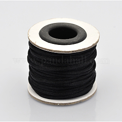 Macrame Rattail cordoni preparazione nodo cinese di nylon intorno discussioni stringa intrecciata, nero, 2mm, circa 10.93 iarde (10 m)/rotolo