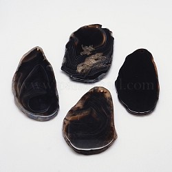 Самородки натуральный агата подвески, окрашенные, чёрные, 38~100x24~70x5~6 мм, отверстие : 2 мм