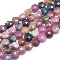 Natürlichen Turmalin Perlen Stränge, facettiert, Flachrund, 4x2.5 mm, Bohrung: 0.8 mm, ca. 93 Stk. / Strang, 15.15 Zoll (38.5 cm)