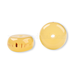 Perline di resina, gemstone imitato, Rotondo piatto / disco, cachi chiaro, 16.5~17x8.5~9mm, Foro: 2~2.3 mm