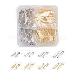 Pin de hierro broche de espalda barra fornituras, platino y oro, 8.2x8.2x2.7 cm, 100 unidades / caja