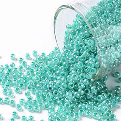 Toho perles de rocaille rondes, Perles de rocaille japonais, (920) Ceylan vert clair, 11/0, 2.2mm, Trou: 0.8mm, à propos 1111pcs / bouteille, 10 g / bouteille
