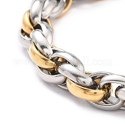 304 Stainless Steel Rope Chains, Unwelded, Golden & Stainless Steel Color, 8mm
