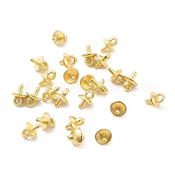 Ccb kunststoffbecher pflöcke stift anhänger, für die Hälfte gebohrt Perlen, golden, 10x7 mm, Bohrung: 2 mm, Stift: 2 mm