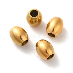 Placcatura ionica (ip) 304 perline in acciaio inossidabile, barile, oro, 7.5x6.5mm, Foro: 3 mm