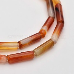 Column Natural Carnelian Beads Strands, Dyed & Heated, 13x4mm, Hole: 1mm, about 30pcs/strand, 15.7 inch