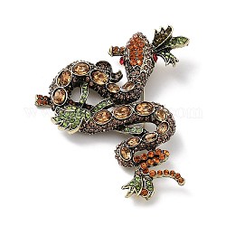 Aleación de rhinestone broche, serpiente, colorido, 88.5x77x18.5mm