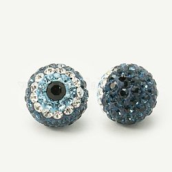 Abalorios de cristal austriaco, pavimentar bolas de bolas, con arcilla polimérica en el interior, redondo, mal de ojo, 207 _montana, 10mm, agujero: 1 mm