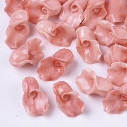 Synthetic Coral Beads, Dyed, Two Tone, Calla Lily, Salmon, 15x10x9mm, Hole: 1.5mm