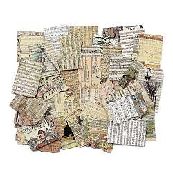 50 pz adesivi di carta, per scrapbooking diy, decorazione del diario, spartito, colore misto, 36~68x36~55x0.1mm, circa 50pcs/scatola
