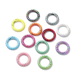 Spray Painted Alloy Spring Gate Ring, Twist Rings, Mixed Color, 28x5mm
