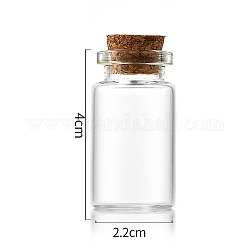 Bouteille en verre, avec bouchon en liège, souhaitant bouteille, colonne, clair, 2.2x4 cm