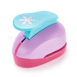 Plastic Embossing DIY Corner Paper Printing Card Cutter, with Alloy Findings, Snowflake, Random Single Color or Random Mixed Color, 9.2x5.7x6.9cm, Shape: 2.7~3.7cm