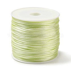 Cordoncino in nylon rattail satinato, stringa di perline, per annodare cinese, creazione di gioielli, verde giallo, 1mm, circa 32.8 iarde (30 m)/rotolo