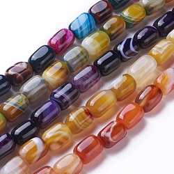 Natural Dyed Agate Beads Strands, Cuboid, Mixed Color, 14~18x10~11x10~11mm, Hole: 1.5mm, about 25pcs/strand, 15.1 inch(38.5cm)