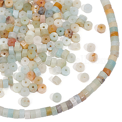 Pandahall Elite 2 brins de perles d'amazonite à fleurs naturelles, Plat rond / disque, perles heishi, 4~4.5x2~2.5mm, Trou: 1mm, Environ 150~152 pcs/chapelet, 14.96 pouce (38 cm)