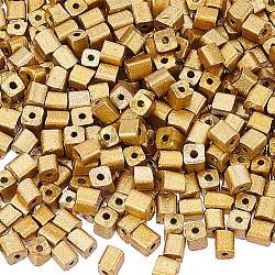 NBEADS About 2000 Pcs Golden Cube Seed Beads, 3x3x3~7mm Paint Glass Seed Beads Metallic Color Pony Beads Mini Baking Paint Spacer Loose Beads for DIY Craft Bracelet Necklace Jewelry Making
