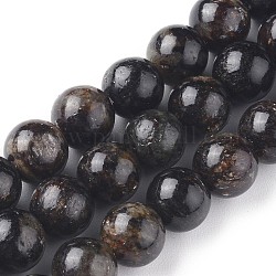 Perline biotite naturale fili, tondo, nero, 8mm, Foro: 1 mm,circa50pcs/filo, 15.91 pollici (40.4 cm)