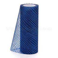Glitzerdeko-Netzbänder, Tüllstoff, für Hochzeitsdekoration, Röcke Dekoration machen, dunkelblau, 5.9 Zoll (15 cm), 10 Yards / Rolle