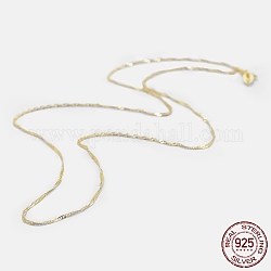 925 ожерелья цепи стерлингового серебра, цепочки ожерелья волна воды, с застежками пружинного кольца, с 925 маркой, золотые, 18 дюйм (45 см)
