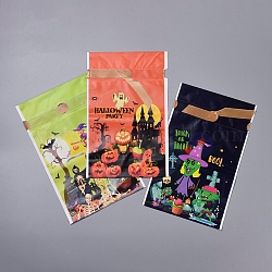 Sacchetti regalo con coulisse di Halloween, goody bag con papillon, bomboniere forniture confezioni regalo, colore misto, 23x15x0.01 cm, 3 stili, circa 45~50pcs/scatola