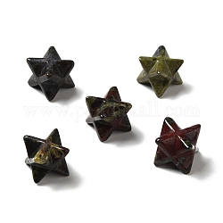 Perles de sang de dragon naturel, pas de trous / non percés, Merkaba Star, 12.5~13x12.5~13x12.5~13mm