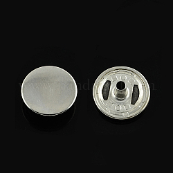 真鍮のスナップボタンパーツ  スナップキャップ  衣服のボタン  フラットラウンド  プラチナ  15mm