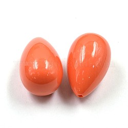 Teardrop Dyed Synthetical Coral Beads, For Half Drilled, Tomato, 22x14mm, Hole: 1mm